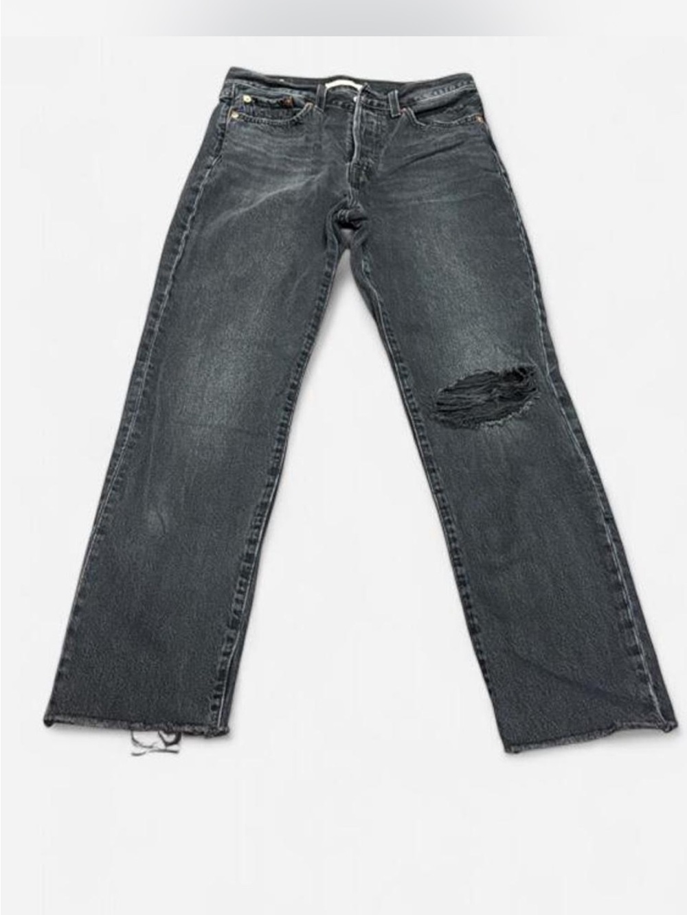 Levi’s Wedgie Straight Distressed Black Jeans W27 L28